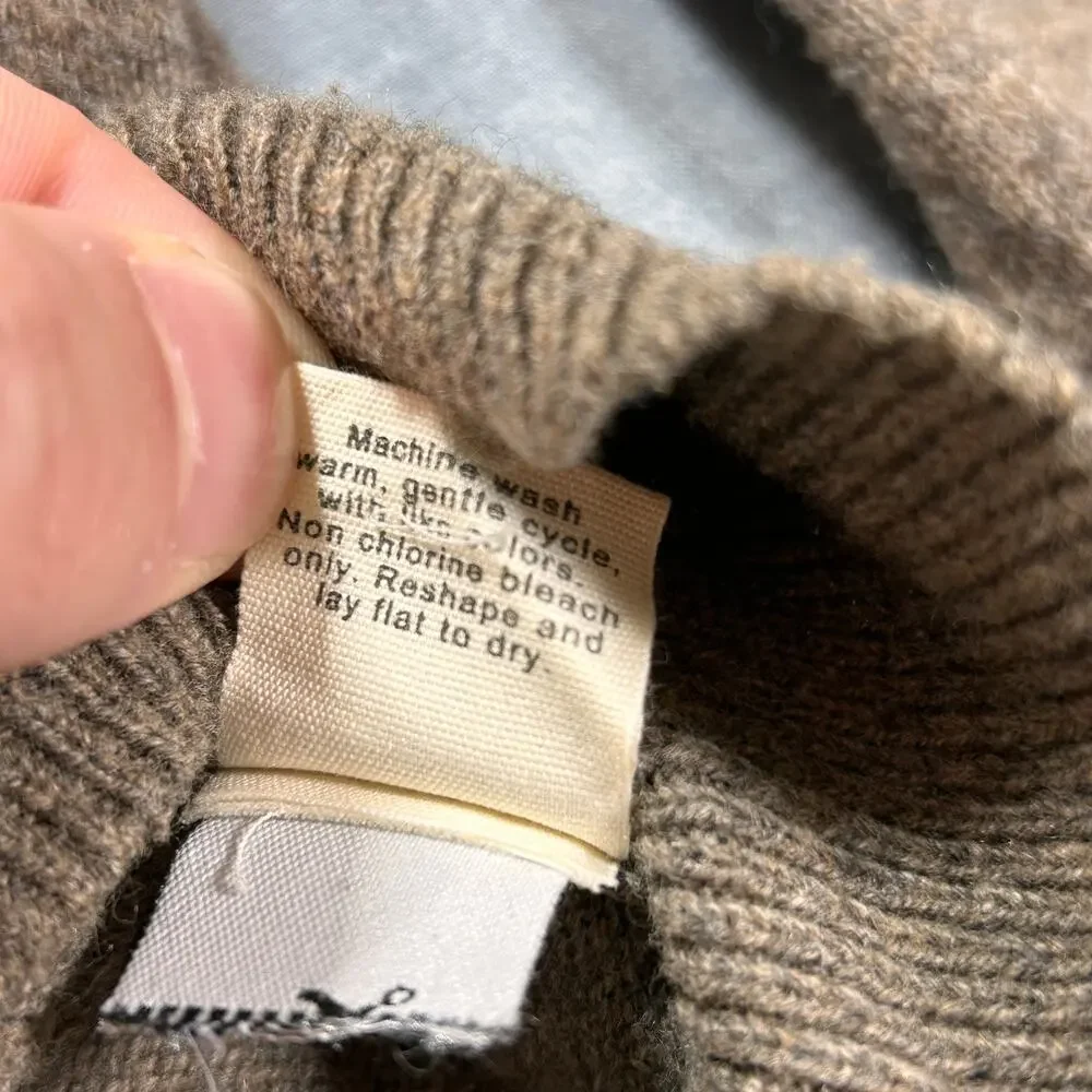 J.Crew Mens XL Cotton Cashmere V Neck Sweater Brown knit Preppy 86055